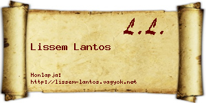 Lissem Lantos névjegykártya